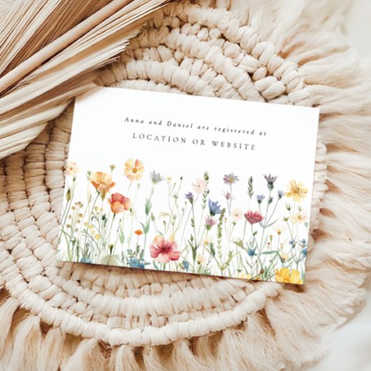 Pastel Wildflower Wedding Registry Enclosure Informatiekaartje