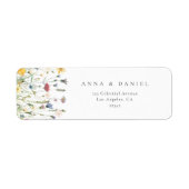 Pastel Wildflower Wedding Return Address Etiket (Voorkant)