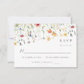 Pastel Wildflower Wedding RSVP Card Kaartje (Voorkant)