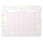 Pastel Wildflower Weekplanner Notitieblok Roze (Voorkant)