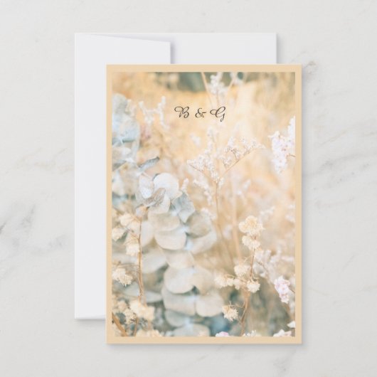 pastel wildflower weide bruiloft RSVP kaartje (Achterkant)