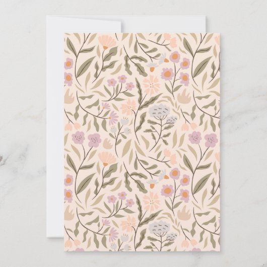 Pastel Wildflowers Afstudeerfeest Kaart (Achterkant)