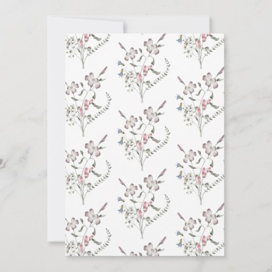 Pastel Wildflowers Afstuderen Bedankkaart (Achterkant)