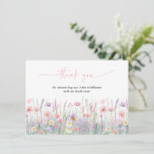 Pastel Wildflowers Baby shower Bedankkaart (Staand voorkant)