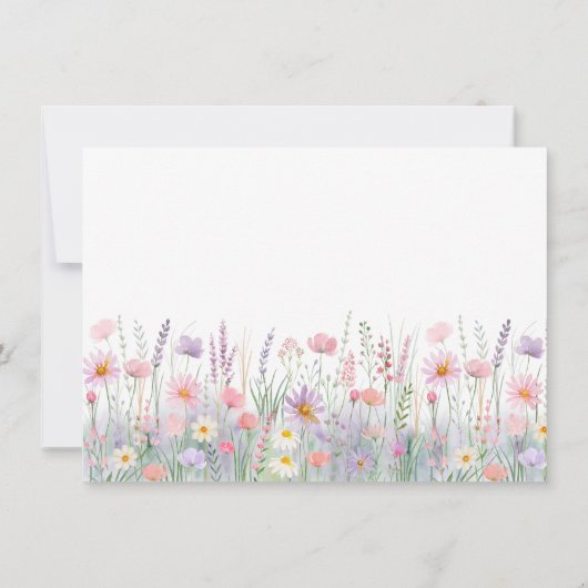 Pastel Wildflowers Baby shower Bedankkaart (Achterkant)