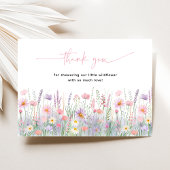 Pastel Wildflowers Baby shower Bedankkaart