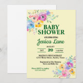 Pastel Wildflowers Baby shower Kaart (Voorkant / Achterkant)