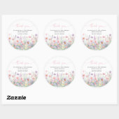 Pastel Wildflowers Baby shower Ronde Sticker (Vel)