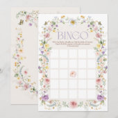 Pastel Wildflowers Bingo Vrijgezellenfeest Game Ka Kaart (Voorkant / Achterkant)