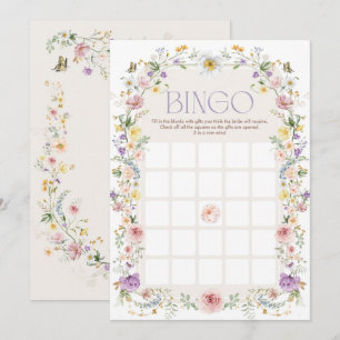 Pastel Wildflowers Bingo Vrijgezellenfeest Game Ka Kaart