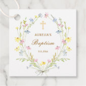 Pastel Wildflowers doop Bedankjes Labels (Voorkant)