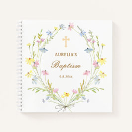Pastel Wildflowers Doop gastenboek Notitieboek