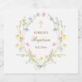 Pastel Wildflowers doop Likeurfles Etiket (Enkel label)