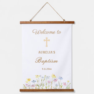 Pastel Wildflowers Doop welkom Hangend Wandkleed