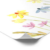 Pastel Wildflowers Doop welkom Poster (Hoek)