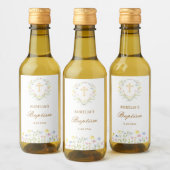 Pastel Wildflowers doop Wijn Etiket (Flessen)