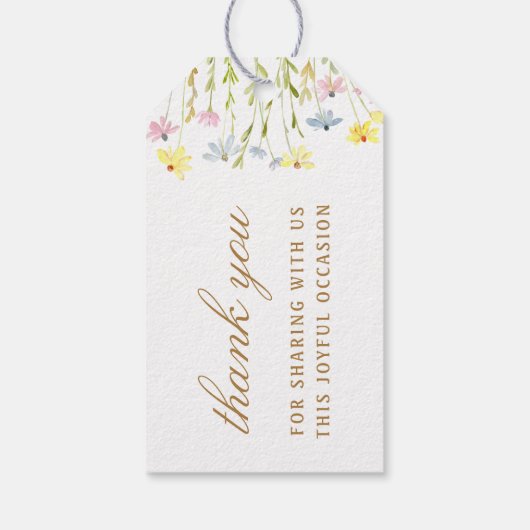 Pastel Wildflowers Doopcadeau Labels Cadeaulabel (Achterkant)