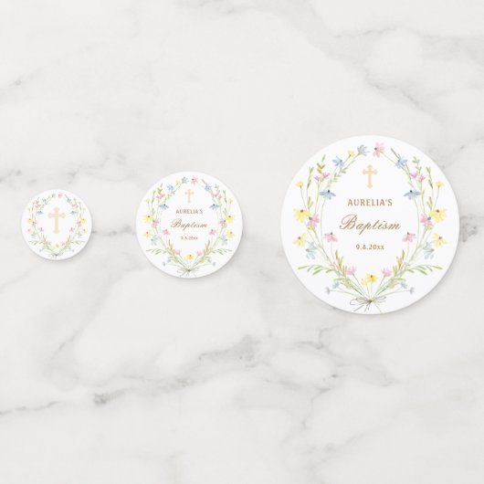 Pastel Wildflowers dooptafel Confetti (Achterkanten)