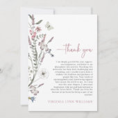 Pastel Wildflowers Foto Bedankkaart (Voorkant)