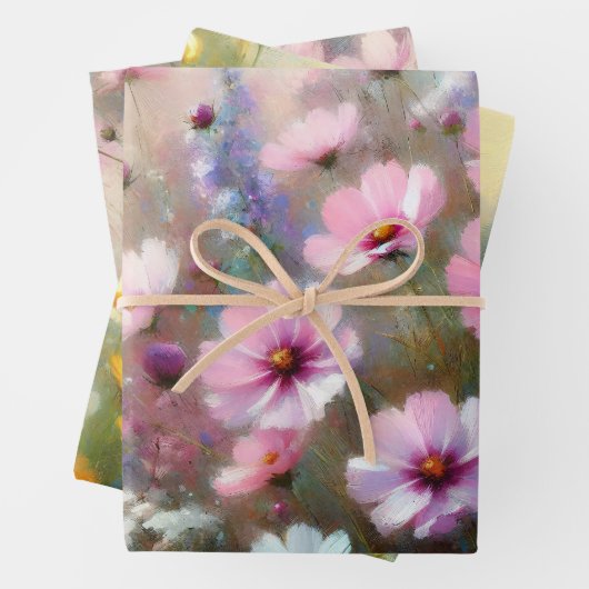 Pastel Wildflowers Impressionist Decoupage Inpakpapier Vel (In situ)