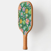 Pastel Wildflowers in roze Paarse Sinaasappel en g Pickleball Paddle (Links)