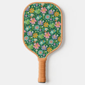 Pastel Wildflowers in roze Paarse Sinaasappel en g Pickleball Paddle (Achterkant)