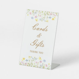 Pastel Wildflowers Kaarten en geschenken Reclamebord Met Voetstuk