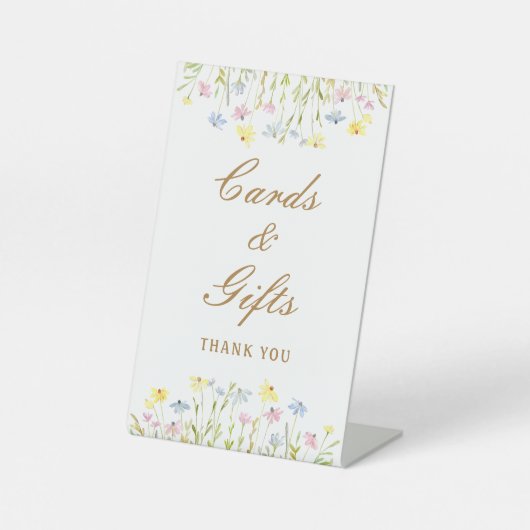 Pastel Wildflowers Kaarten en geschenken Reclamebord Met Voetstuk (Voorkant)