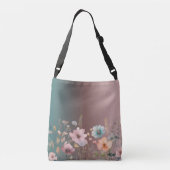 Pastel Wildflowers Spring Personalize Gradient Crossbody Tas (Achterkant)