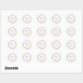 Pastel Wilgenkrans Kleurrijk Gelukkig Pasen Ronde Sticker (Vel)