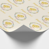 Pastel Willow Wreath And Baby Chick Happy Easter Cadeaupapier (Hoek)