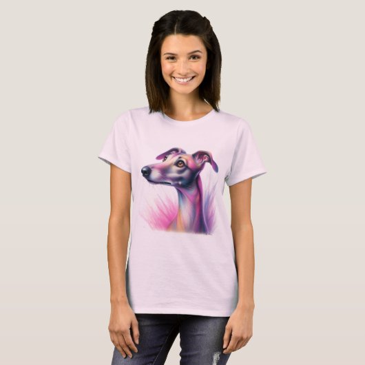  pastel windhond t-shirt (Voorkant volledig)