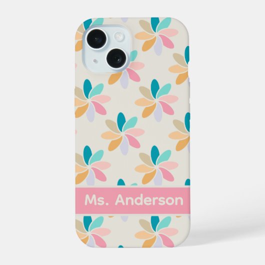 Pastel Windmolen iPhone 15 Case (Achterkant)