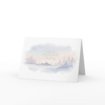 Pastel winter dorpsscène met zachte sneeuwval Chr
