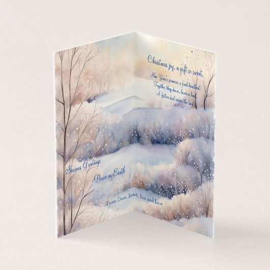 Pastel Winter Impressies:  minimalistisch Kaart (Binnen)