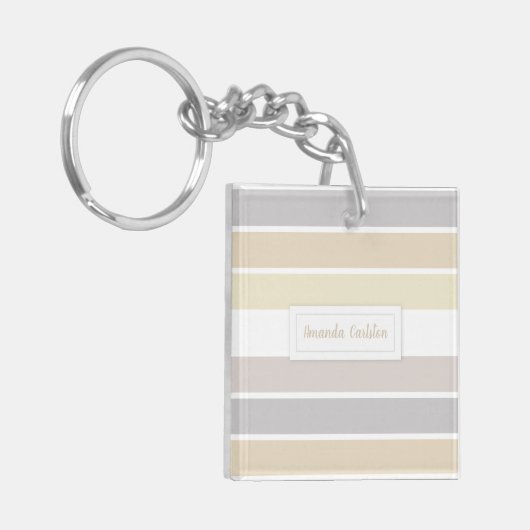 Pastel Winter Kleurpalet Calligrafie-script Sleutelhanger (Voorkant Links)