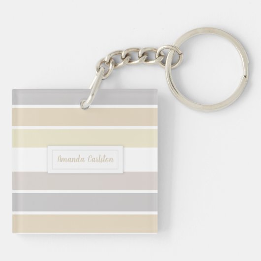 Pastel Winter Kleurpalet Calligrafie-script Sleutelhanger (Achterkant)