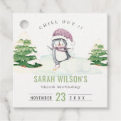 Pastel Winter Penguin Kinder elke zondag Bedankjes Labels (Voorkant)