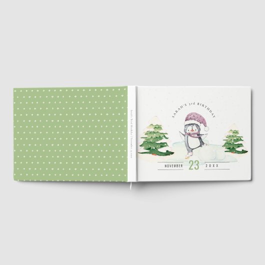 Pastel Winter Penguin Kinder elke zondag Gastenboek (Volledig)