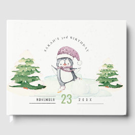 Pastel Winter Penguin Kinder elke zondag Gastenboek