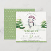 Pastel Winter Penguin Kinder elke zondag Kaart (Voorkant / Achterkant)