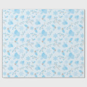 Pastel Winter Snowflake Pinecone Mistletoe Gift Cadeaupapier (Vlak)