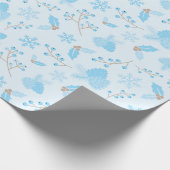 Pastel Winter Snowflake Pinecone Mistletoe Gift Cadeaupapier (Hoek)