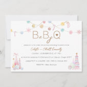 Pastel Winter Wonderland Baby-Q BBQ Baby shower Kaart (Voorkant)