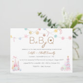 Pastel Winter Wonderland Baby-Q BBQ Baby shower Kaart (Staand voorkant)