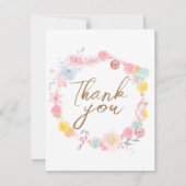 Pastel Winter Wonderland Baby shower Bedankkaart (Voorkant)