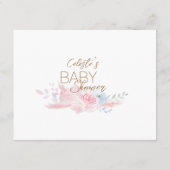 Pastel Winter Wonderland Baby shower boek voor Bab Informatiekaartje (Achterkant)