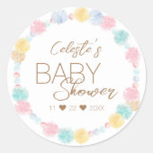 Pastel Winter Wonderland Baby shower Envelope Seal Ronde Sticker (Voorkant)