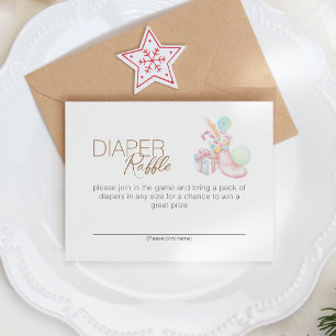 Pastel Winter Wonderland Baby shower Luier Raffle Informatiekaartje