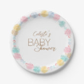 Pastel Winter Wonderland Baby shower Papieren Bordje (Voorkant)